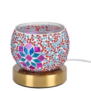 Red Turkish Mosaic Glass Table Lamp (Bulb Type E12) New